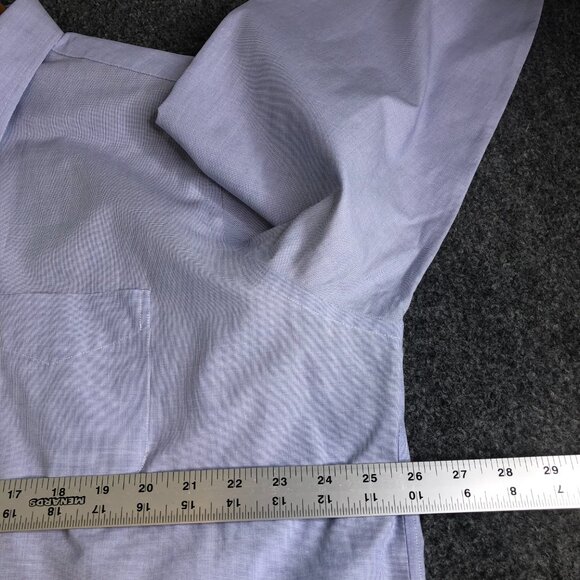 Brooks Brothers Shirt 17 34 Blue Traditional Oxford Button Micro Check - Picture 6 of 11